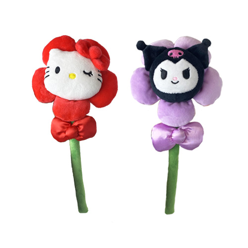 (Mis 3+) HELLO KITTY Kitty & Kuromi Flowers Peluche cm 2ass…x24